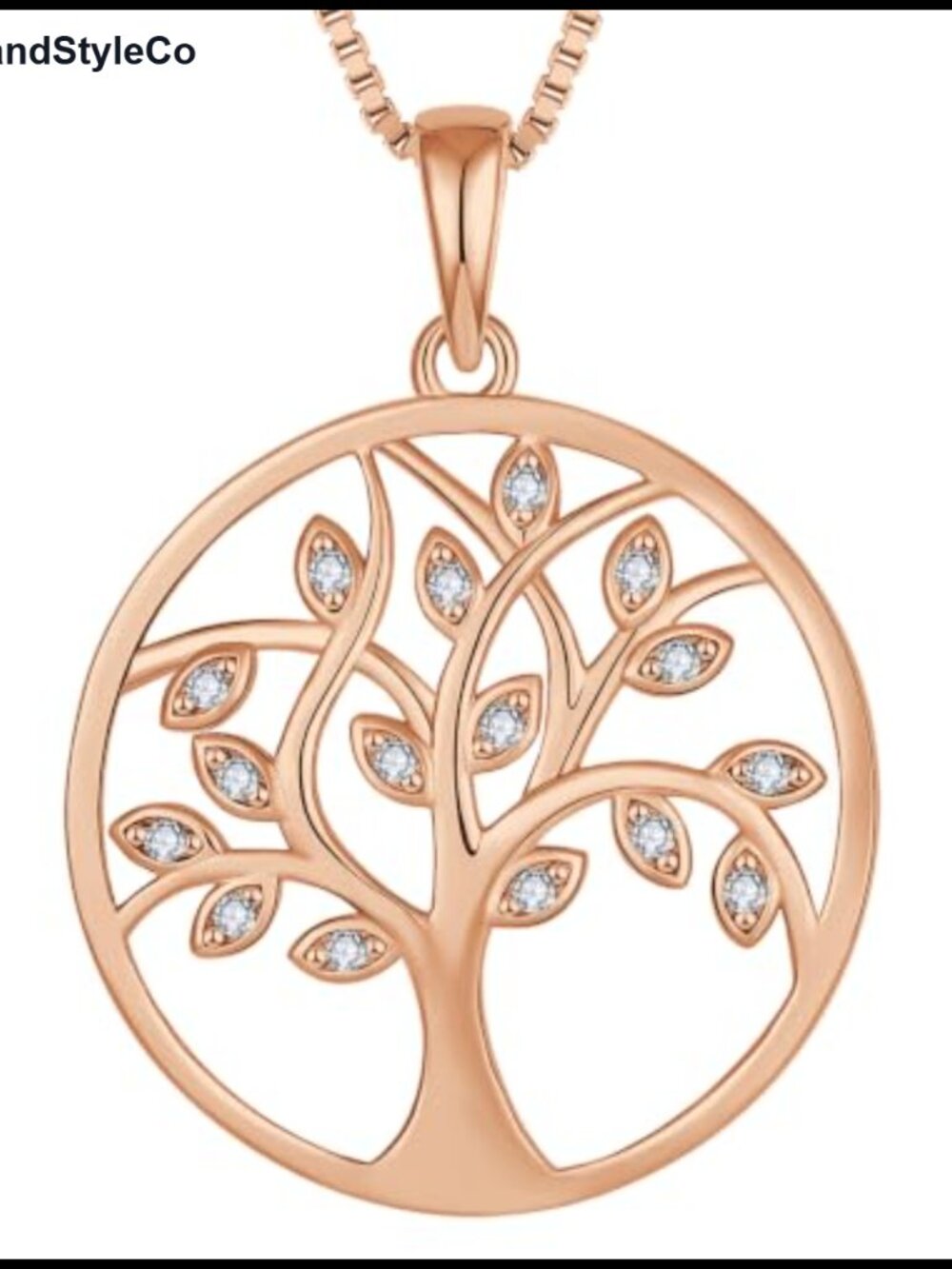 925 Sterling Silver Tree of Life Pendant Necklace with CZ Birthstone for Women